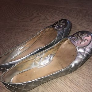 Tory Burch silver flats size 8